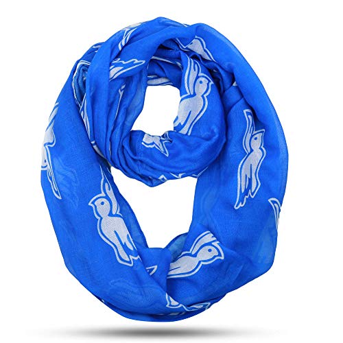 Oversized Lightweight Royal Blue and White Dove Infinity Scarf - Main Image
