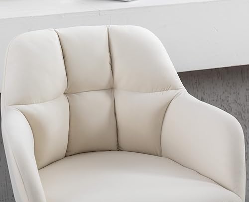 Miniatura 4 de CIMOTA Taburetes de bar modernos de terciopelo de altura de barra, color crema, altura del asiento de 30 pulgadas