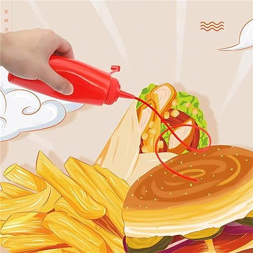 Ketchup Fake Novelty Squirt Bottles,Squeeze Squirt Ketchup Bottle Condiment Bottles,Fake Spray Ketchup Bottle Prank Salad Bottle Red Plastic Prank Joke Toys for April Fools Day Halloween Party - Image 3