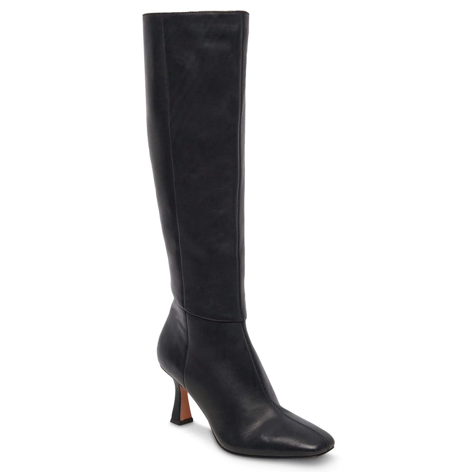 VOMIRA Knee High Boots Women Square Toe Kitten Heel Boot