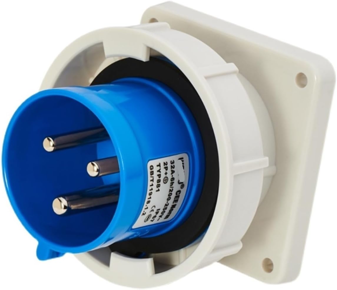TYP881 Industrial concealed straight appliance input socket 32A 3-core IP67