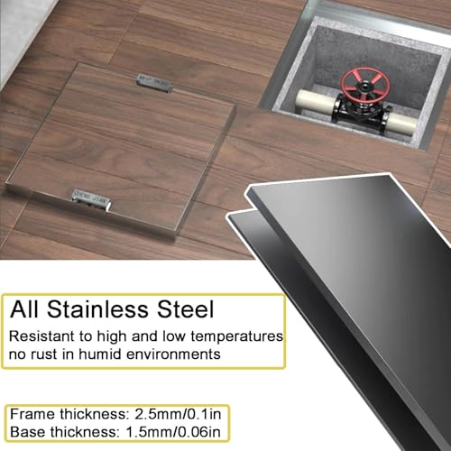 Couvercle de Regard Invisible 40cm Trappe de Fosse Septique Acier Inoxydable