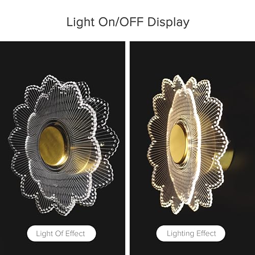 Image of Spiral Gride Glow 3-in-1 LED Wall Light | Modern Fancy Lights for Living Room, Bedroom Wall Decor, Home Decoration Items & Indoor Luxury Night Lamp (Golden Accent, Pack of 1)