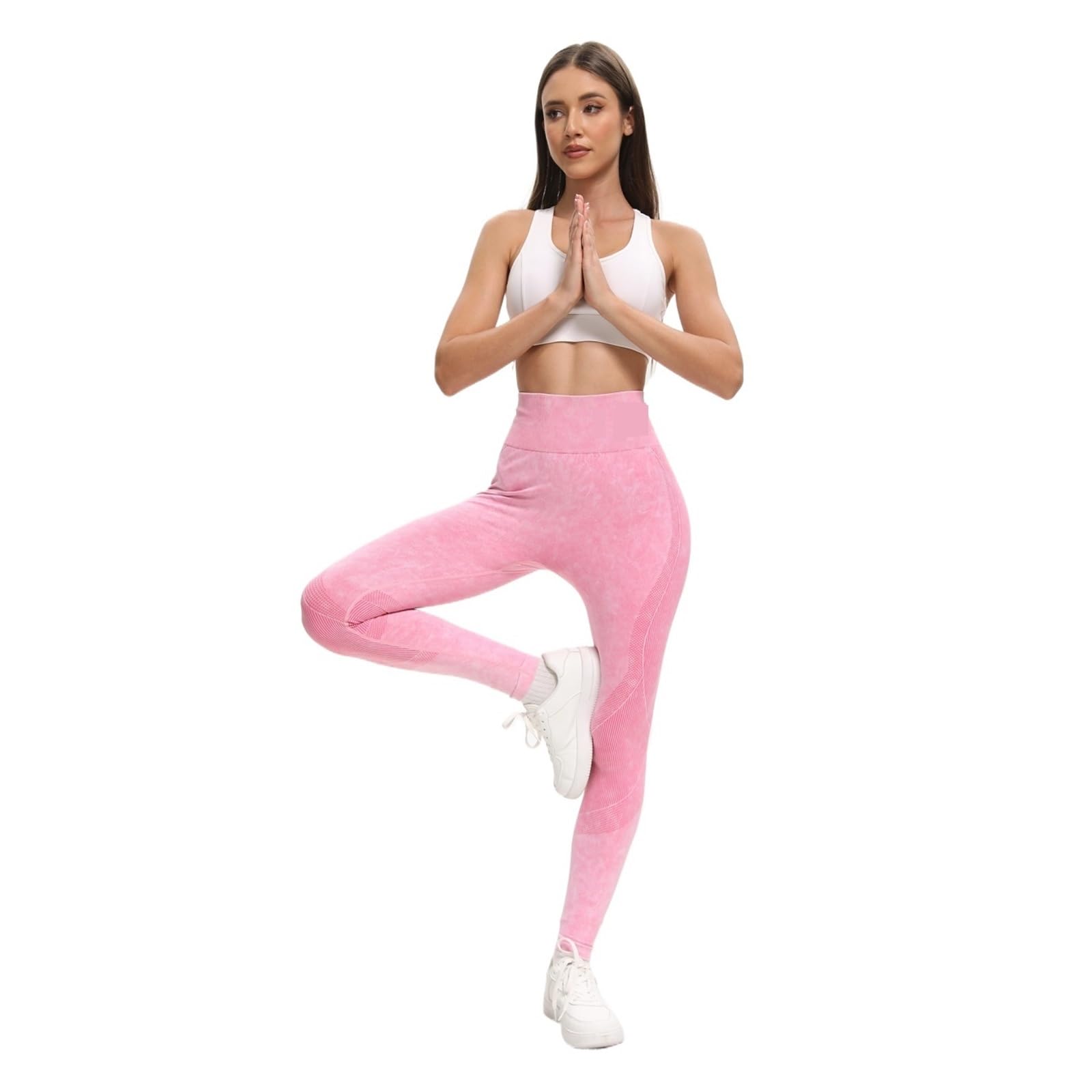 Leggins Mujer Push Up Leggings de Yoga elásticos Cintura Alta for Mujer, sin Costuras y con realce glúteos, Paquete 2