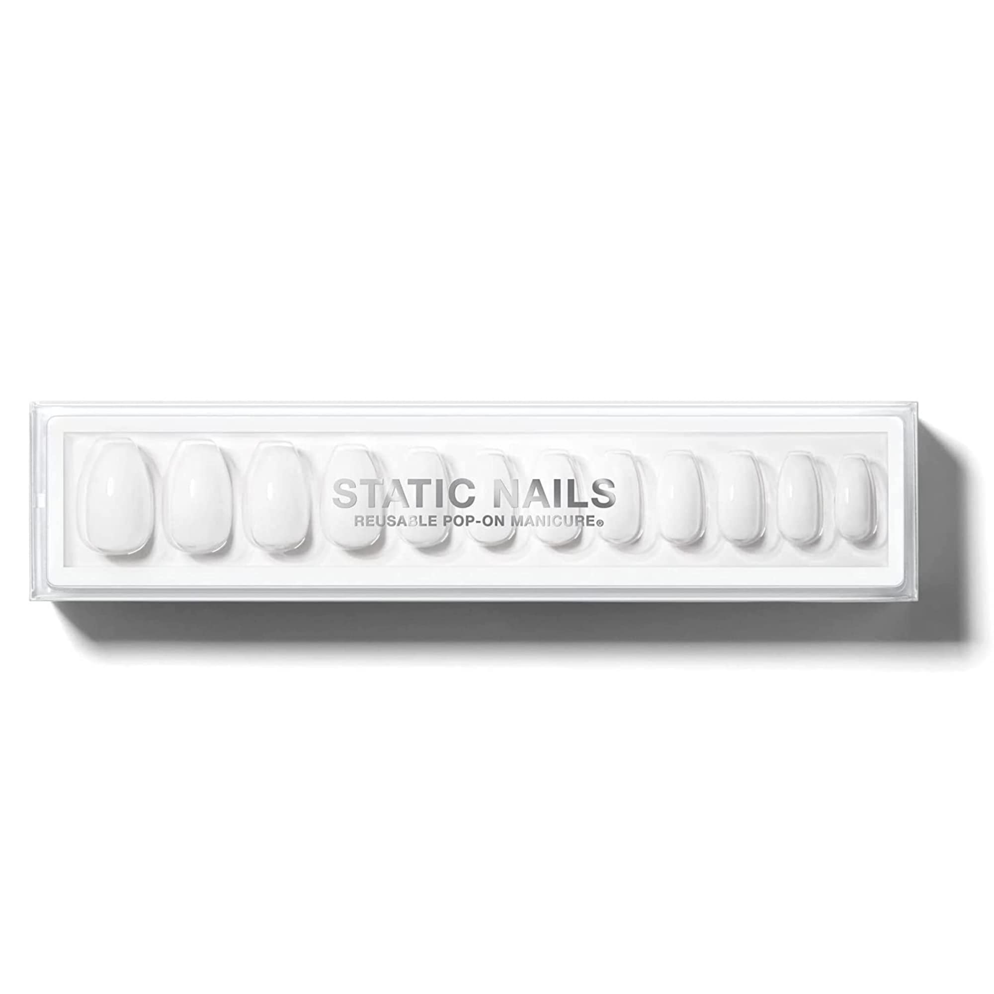 Static Nails Reusable Pop-On Manicure Set (Canvas Clear Coffin)