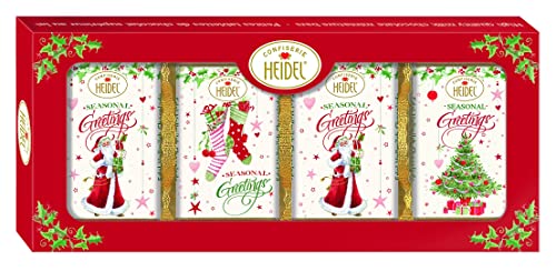 Heidel - Geschenkbox Weihnachten aus Schokolade - Merry Christmas - Schokoladentafeln - Chocoladenpräsent weiße Weihnacht, 80g Cover