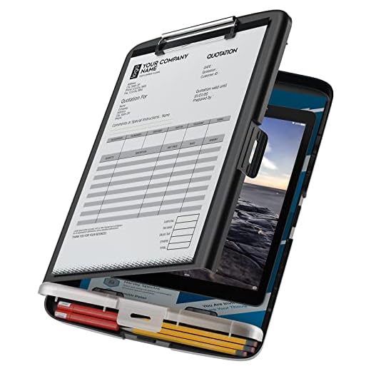 Clipboard with Storage, Heavy Duty Plastic Nursing Clipboard, High Capacity Storage Clipboard Folder for Office, Nurse, Paperwork, 2 Compartments, Letter Size, Side Opening, Black