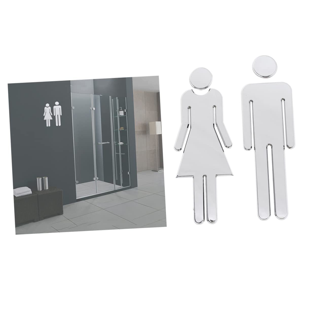 CIYODO Cm Self-adhesive d Restroom Sign Toilet Wall Sticker for Men Women Abs Material Odorless Decor for Home Office
