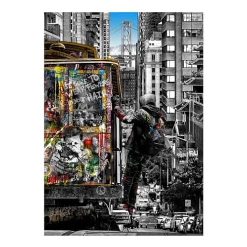 Affiche Banksy encadrée 40x60cm pour habiller un mur vide avec du graffiti art de Londres