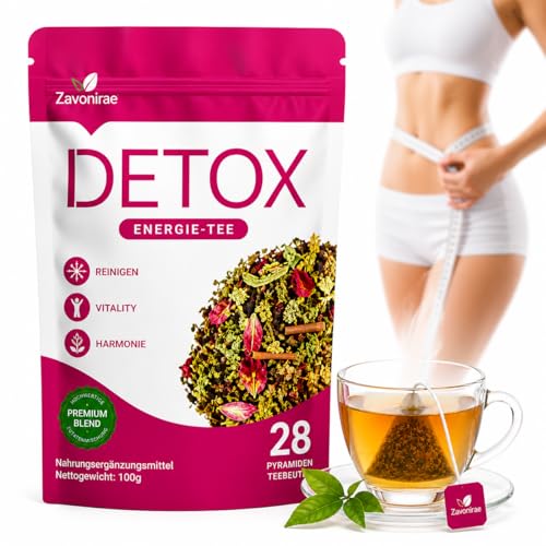 Detox Tee, Tee Zum Abnehmen, Cleanse Weight Loss Tea, Natürliche Kräutermischung, Körper formender Tea, Sanfte Entgiftung und Reinigung, 100% Vegan (28 Teebeutel)