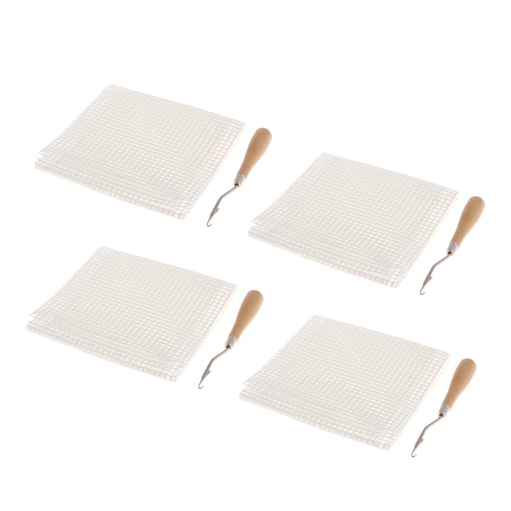 CALANDIS™ 4Blank Canvas Mesh and Wooden Bent Latch Hook for DIY Rug Cushion Mat Making | Latch Hooked Rugs | Needle Arts & Crafts | Handcrafted & Finished Pieces-image-22