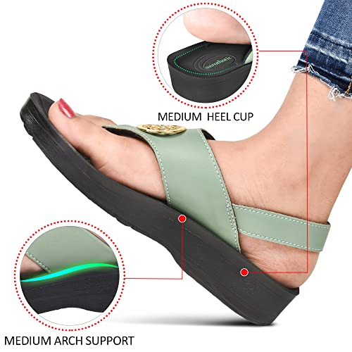 Image of AEROTHOTIC Arch Support Flip Flops for Women Comfortable Stylish Straps with Non Slip Footbed Fashion Dressy Sandals Outdoor Travel Vacation Essentials