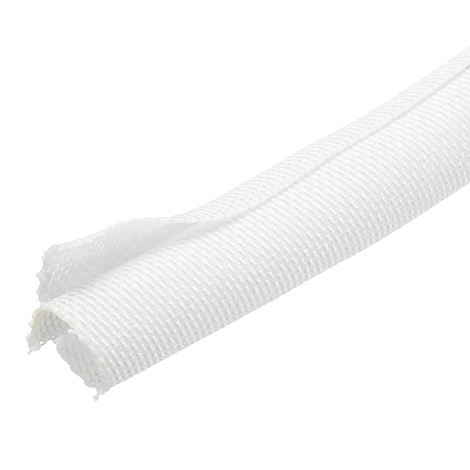 sourcing map Braided Wire Loom, 10ft(3 m) - 3/8"(10mm) Wire Split Braided Cable Management Sleeve Automotive Woven Mesh Split Loom Tubing for Multi-Cable Management, White