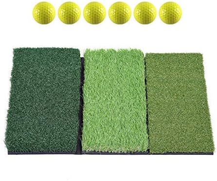 SkyLife 3-Turf Golf Hitting Grass Mat 16’’ x 25’’, Portable Training Fairway Rough TEE Turf, Driving Chipping Putting Golf Equipment, Home Backyard Garage Outdoor Practice (16’’ X 25’’)