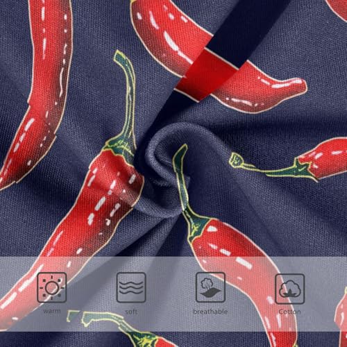 Wusikd Red Chili Girls' Underwear Cotton Peppers Dark Girls Briefs Soft Toddler Underwear 2T3