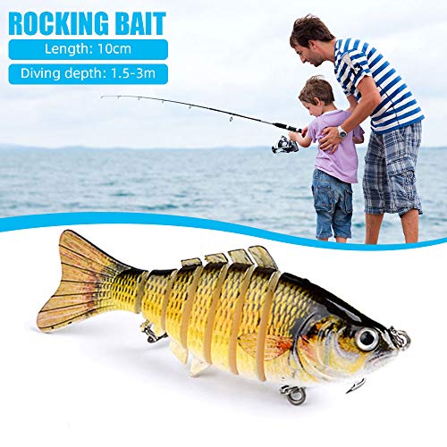 5 Peças Iscas De Pesca, Realista Multi-Articulado Isca De Pesca Artificial, Swimbait Afundando Ganch