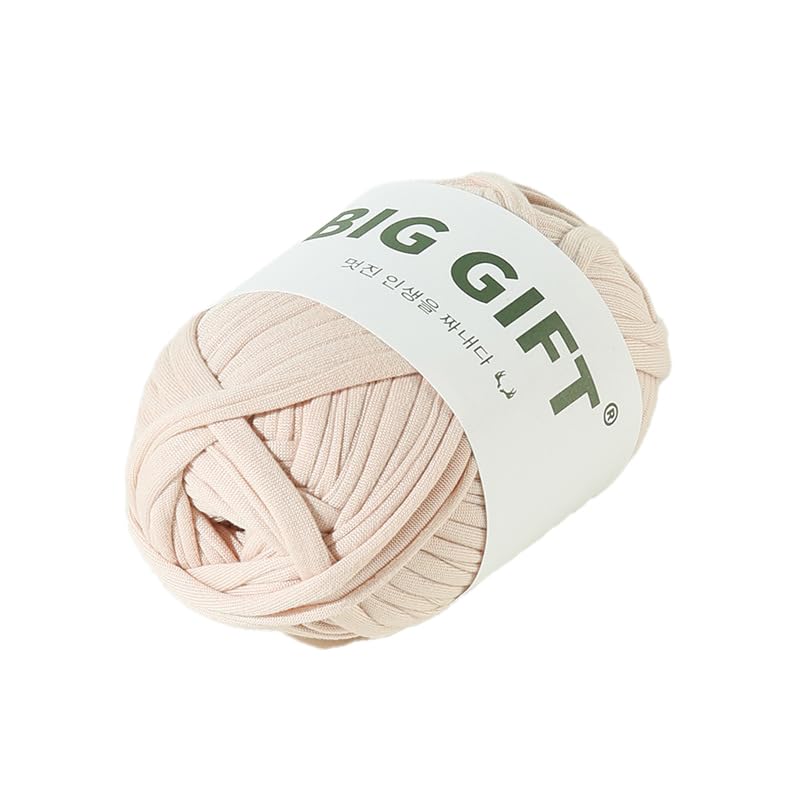 Knitting and Crochet Chunky T-Shirt Yarn for Beginners, Worsted Yarn Easy Learn to Crochet for Bag, Basket, Blanket Home Decor (Beige)