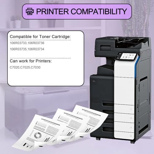 Image of C7030 Toner Cartridge Compatible for Xerox 106R03733 Black Toner Cartridges Work for Xerox Versalink C7020 C7025 C7030 Printers