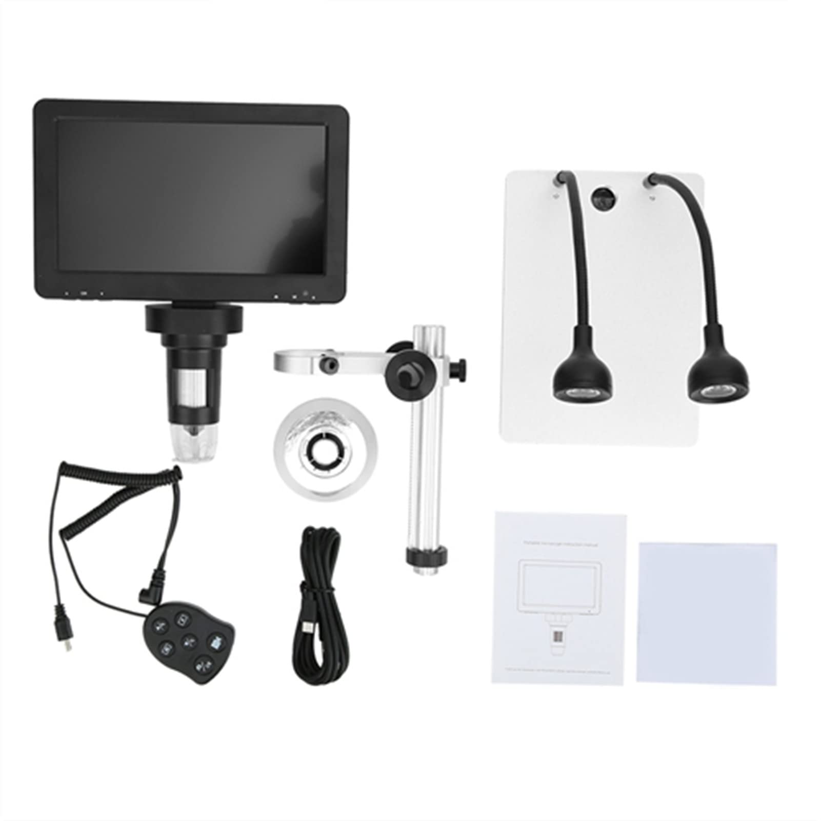 Digitales Mikroskop, LCD 7. Zoll 1200x Digitalmikroskop HD USB. Mikroskop mit kabelgebundener Fernbedienung Videorecorder