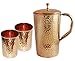 Indisches Kupfer-Krug mit 2 Gläser-Set für Ayurvedische Healing