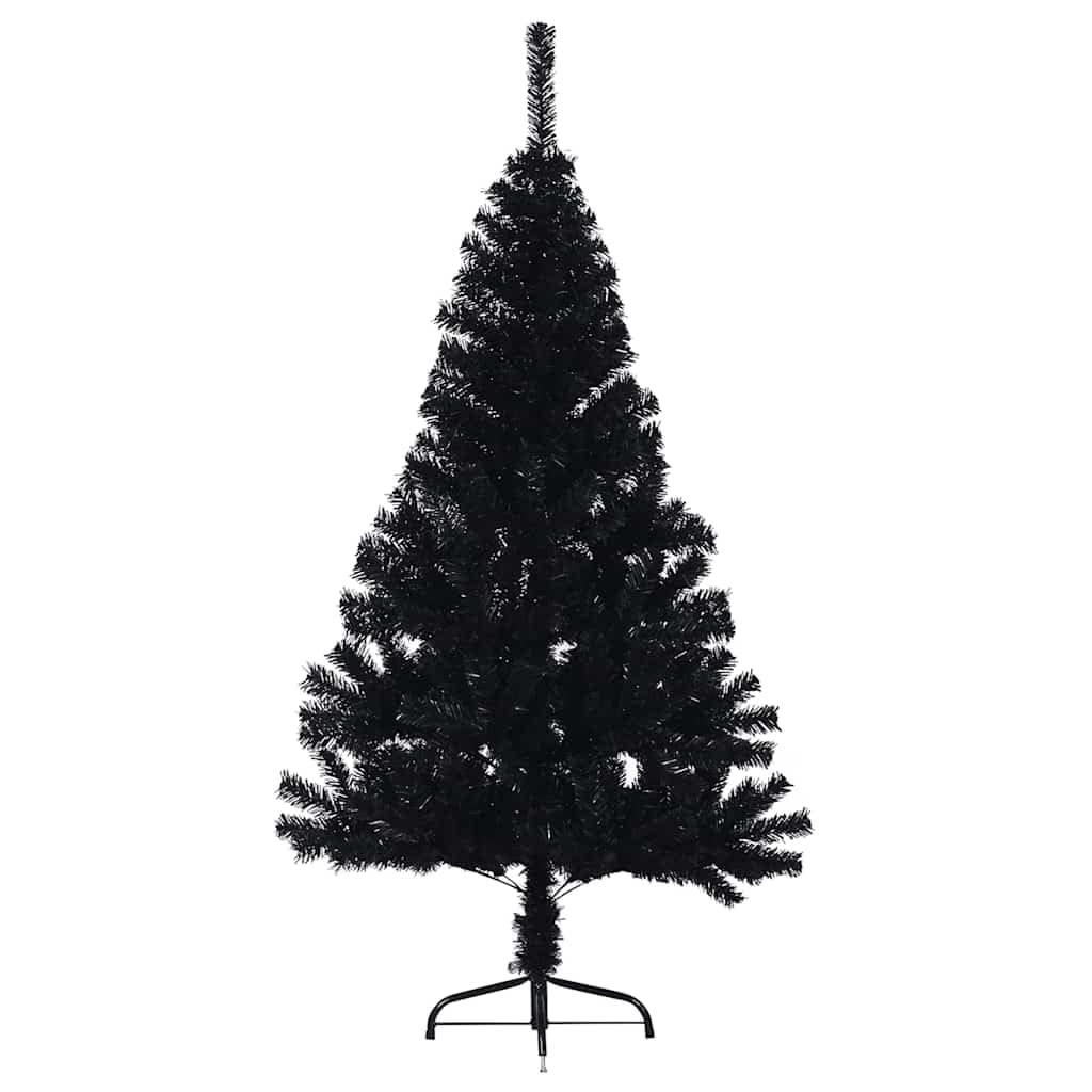 Árbol de Navidad artificial con soporte, 150 cm, PVC, color negro