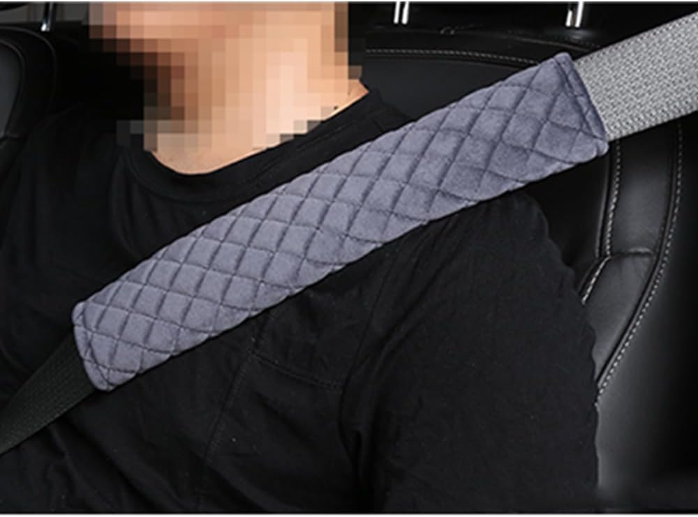 2 Pcs Car Seat Belt Strap Cushion for Lucid Air 2024 Seatbelt Shoulder Pad Car Seat Belt Pads Cover Car Interior Accessories,Grey