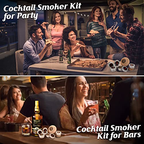 Kit de defumador de coquetel premium com 6 sabores de lascas de defumar de madeira - perfeito para a