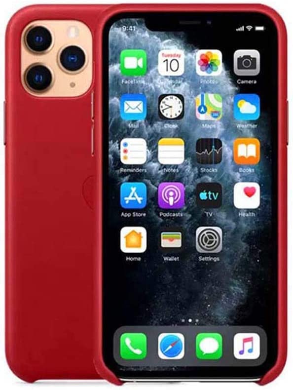 Coque iPhone 11 rouge cuir souple antichoc contre les chutes