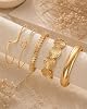 iF YOU Gold Bangle Bracelets for Women, Dainty Knot 14K Gold Plated Multi Layer Bangle Cuffs, Personalized Boho Chunky Bracelets for Women Jewelrys Set Gifts #3