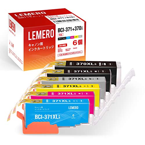 LEMERO Canon キャノン インク 370XL 371XL 互換 大容量6色セット PIXUS TS9030 / MG7730 / MG7730F / MG6930 /TS8030に対応