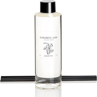 Chloefu LAN Jasmine Reéd Diffuser Refill Natural Essential Jasmine Oil 200ml/6.76 fl oz, Home & Office Decor Aromatherapy Diffuser Oil Gift Set