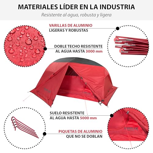 Miniatura 5 de Keenflex Tienda De Campaña Para 1-2 Personas 2p Red