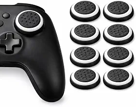 Kit 8 Grips Analógicos para Controle PS3 PS4 PS5 Xbox em Silicone Antiderrapante — Protetor Thumbstick Azul para Jogos FPS e RPG