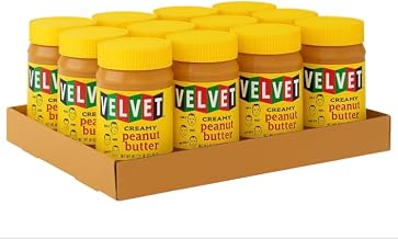 Velvet Peanut Butter, Creamy – Detroit’s Classic Since 1937, with “Fresh, Pure, Delicious” Label, Made in the USA, Gluten-Free, Packed with Roasted Peanut Chunks, Perfect for Sandwiches, Baking & Snacking (12 Jars, 18oz Each)