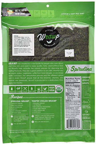 Wrawp Organic Veggie Flatbread, Spirulina, 5.6 Ounce #TOP2