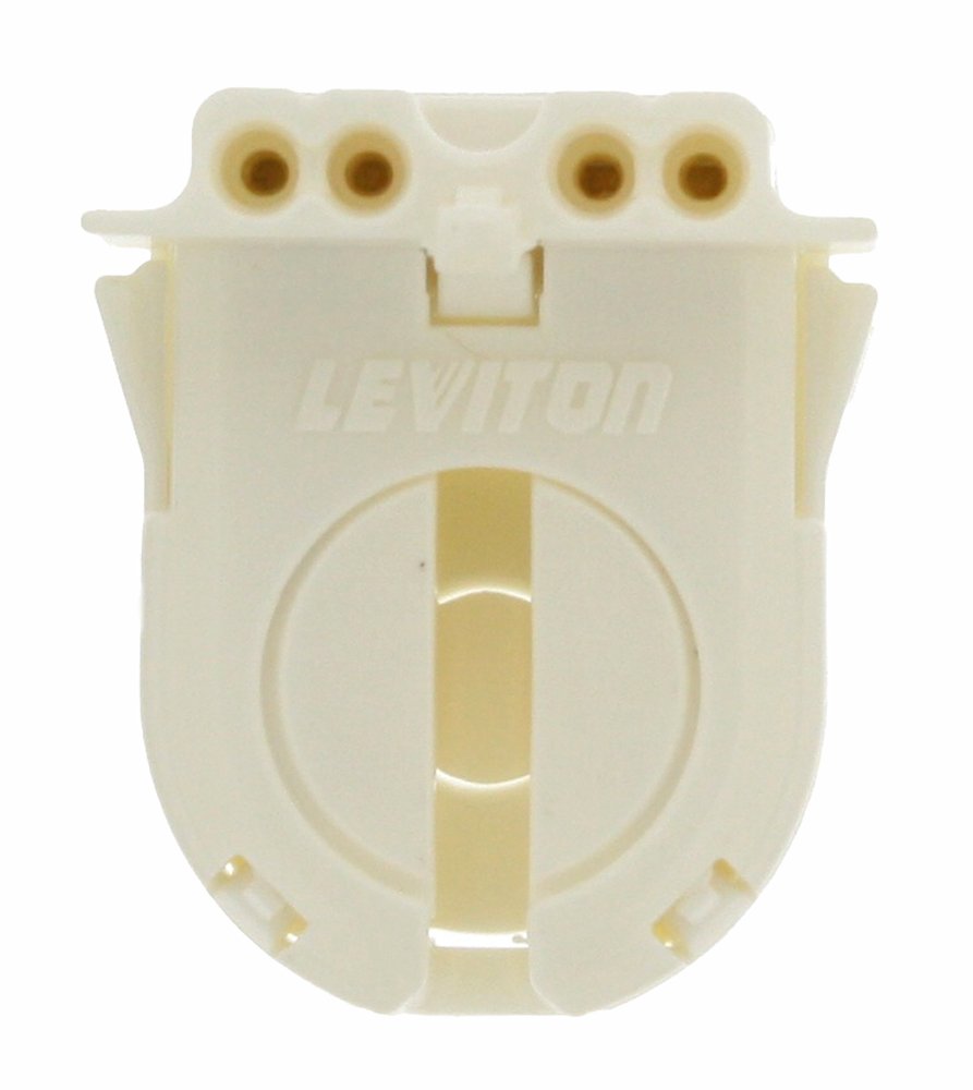 Leviton 13652-WP Medium Base, T8 Only Bi-Pin, Fluorescent Lampholder, White, Panel Locator Post-picture-10