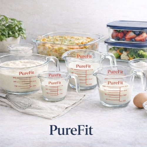 Image of PUREFIT Glass Measuring Cup /Mug /Jar for Kitchen | 1000ml | Microwave, Oven, Freezer & Dishwasher Safe | Borosilicate Glass Measuring Cup for Milk, Water & Ingredients