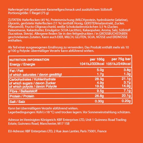 Warrior Raw Protein Flapjacks – 12 Bars x 75g Each – Packed with 20g of Protein – Low Sugar, High in Fibre (Salted Caramel) - Image 3