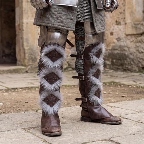 Couvre-chaussures ajustables et protège-jambes de chevalier robustes