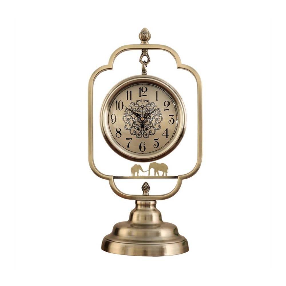 B3F7M4R9J2 Table clock Metal Desk Clock 7-inch dial Home Fashion Desktop Pieces Table Decorations for Living Room Bedroom Shelf