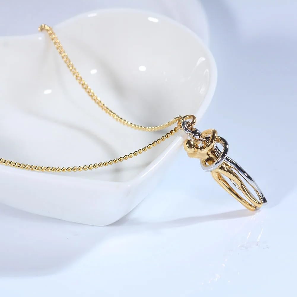 QYYZTQY Umarmungs-Halskette aus 925er-Sterlingsilber für Damen und Herren, Umarmungs-Halskette, Halsband mit Umarmungs-Anhänger, Kette für Männer, Halsketten für Liebhaber, Frauen, Paare, Umarmungs-