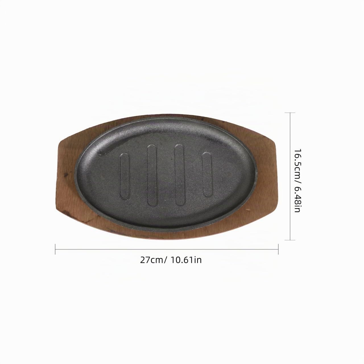 Luxshiny Sartén Plancha Teppanyaki Antiadherente Para Carne 10.6X6.5 Pulgadas Sartén Para Parrilla De Hierro Ligera Y Portátil Ideal Para Barbacoa En Casa