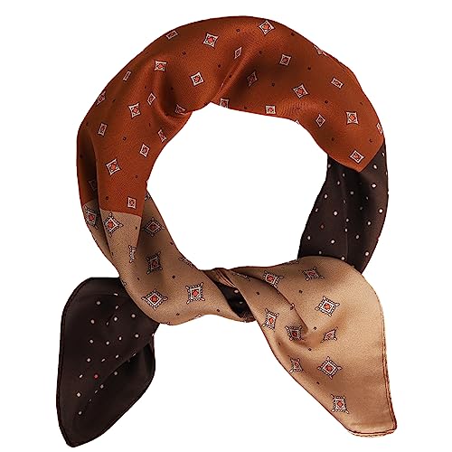 EXTREE Fashion Silky Satin Headscarf for Women Girls: Exquisite Pattern Lightweight Silk Graceful Scarfs 27.5 x 27.5 inches A Graffiti Red Flower Pink