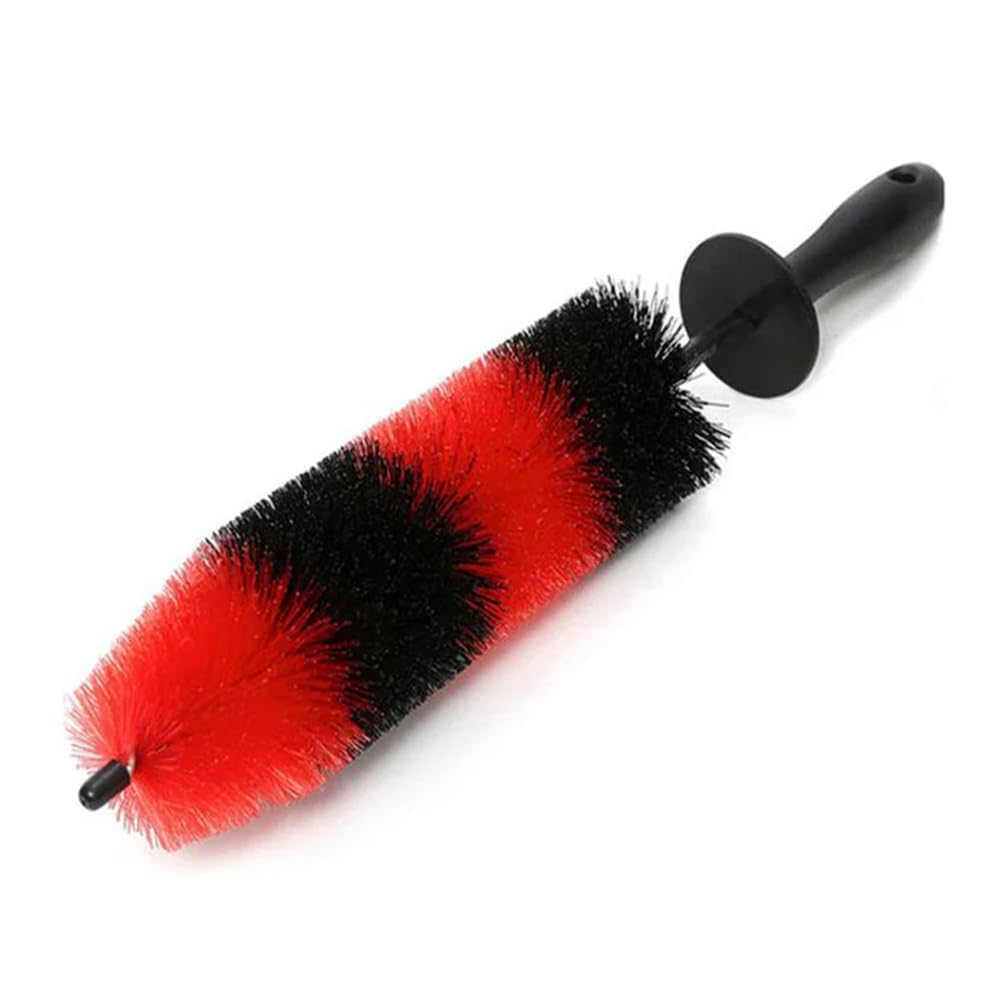 Alloy Wheel Cleaning Brush, Wheel Rim & Spoke Brush with Ergonomic Handle, Scratch-Free Durable Bristles, Deep Cleaning for Wheels, Rims, Grilles & Engine Bay, Red & Black, 43 cm (1Pcs)-image-17
