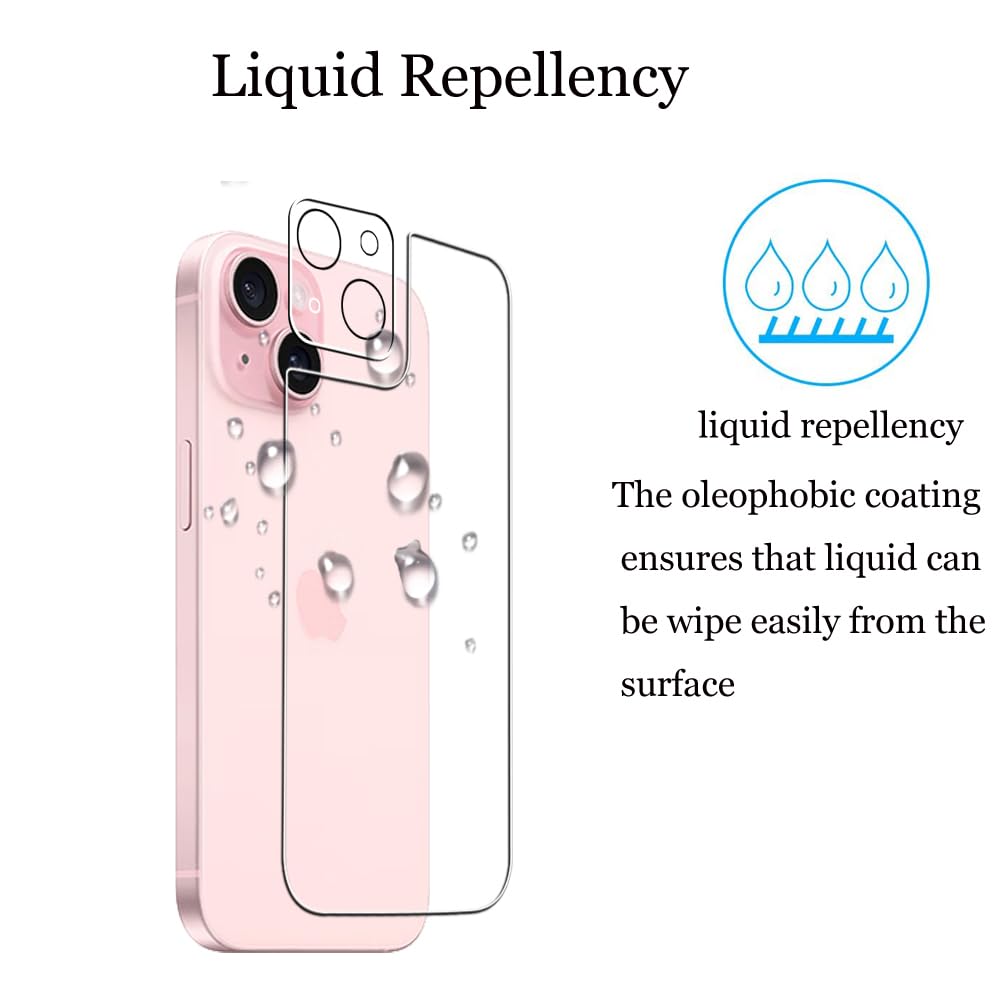 QULLOO 2 Piezas Back Pellicola per iPhone 15 Pro, Pellicola Protettiva