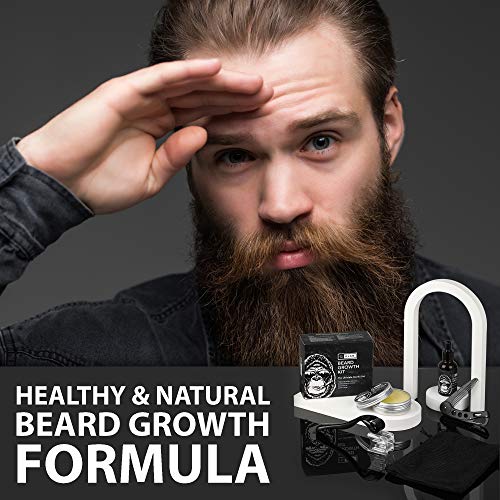 uLab Ultimate Gorilla Beard Growth Kit with Derma Roller, Beard Oil, Beard Balm and Foldable Styling Comb - Gift Set for Men For Beard Growth, Styling and Care - Contains Microneedle Titanium Roller - Image 6
