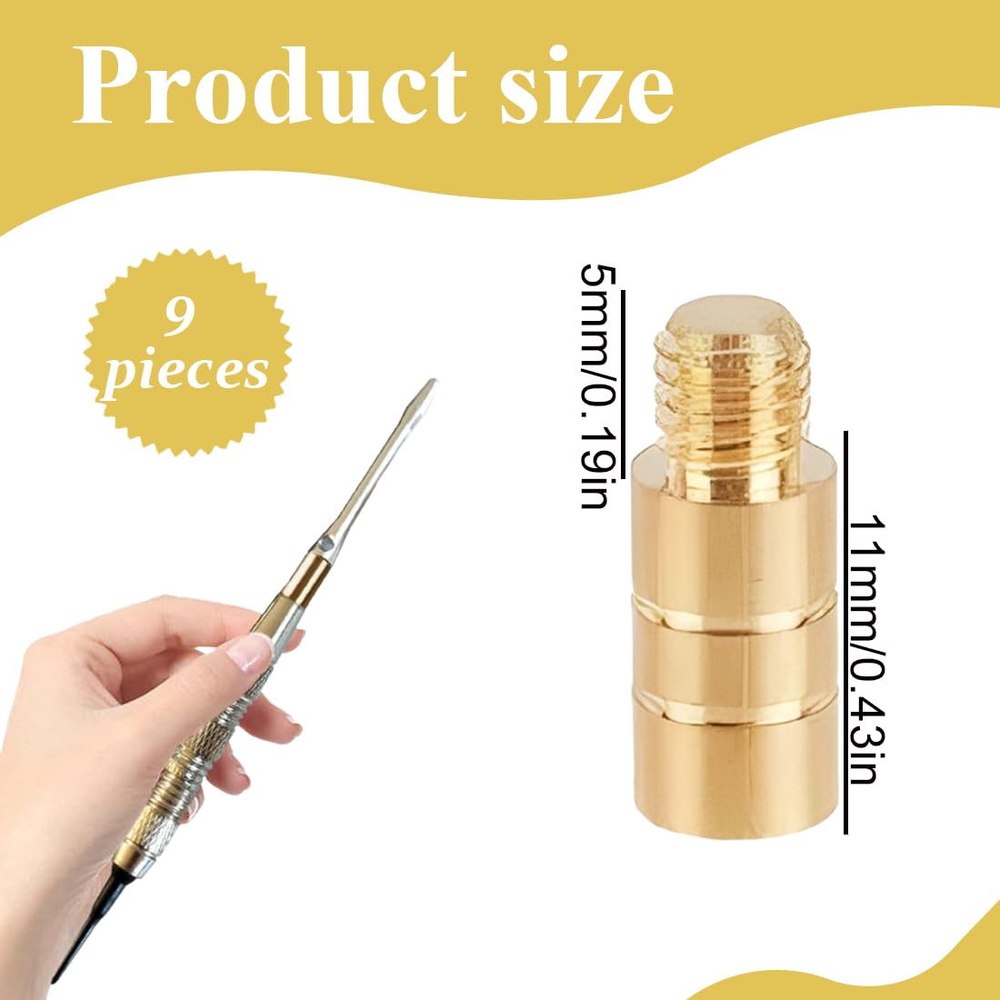 9 pièces Kit d'outils de fléchettes en laiton, accessoires de contrepoids pour fléchette, poids en 3 couleurs, 2g