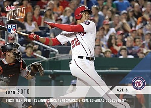 2018 Topps Now Baseball #351 Juan Soto Rookie Card - First Teen to Hit Cleanup Since 1970 - Only 1,465 made!