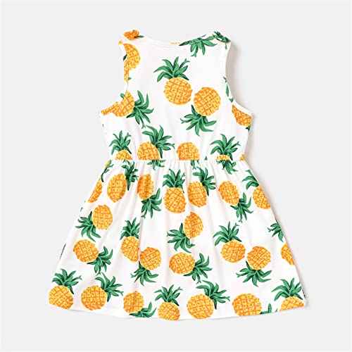 Patpat Toddler Girl Dress Toddler Pineapple Print Dress Toddler Dresses Casual 3 Pack #TOP3