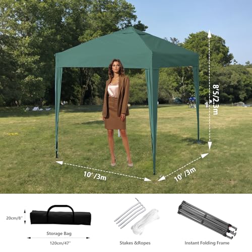 3x3m Heavy-Duty Pop-Up Gazebo - Waterproof & UV Protection Folding Shelter, Portable Shade Tent for Backyard, Garden, Beach, Camping, Parties & Events - Image 4